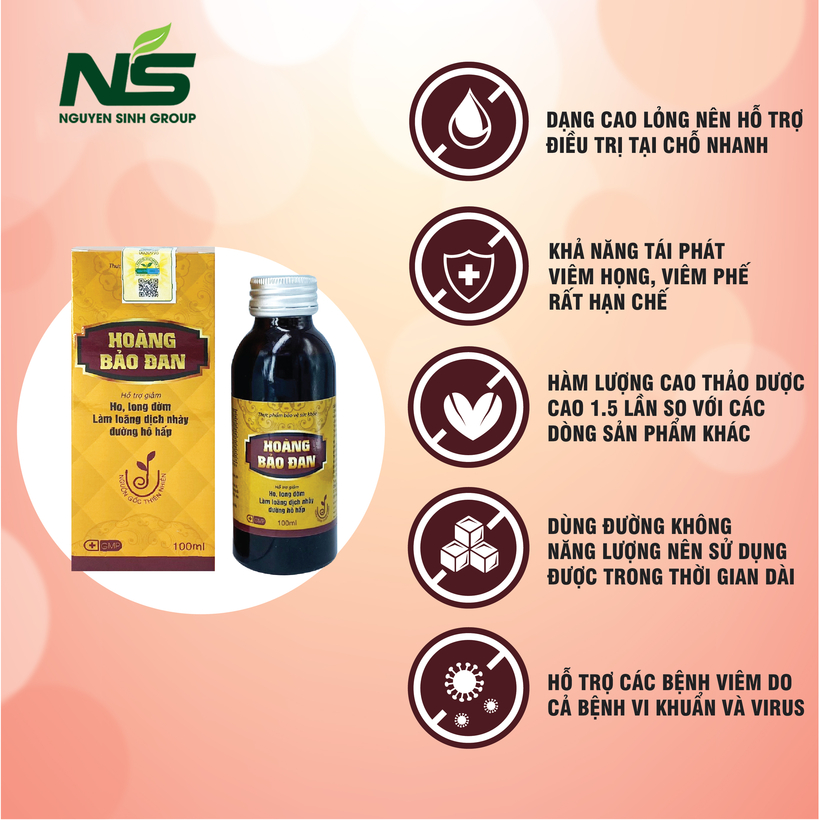 Giảm ho, long đờm 100ml Hoàng Bảo
