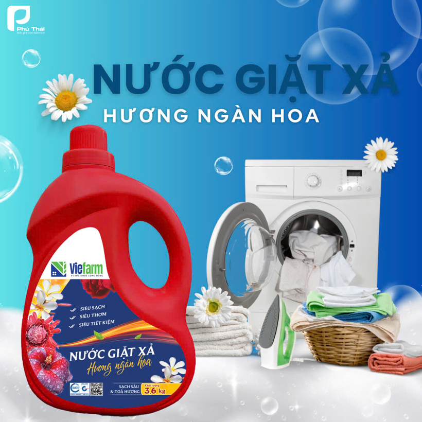 Nước giặt xả hương ngàn hoa VIEFARM 3,6kg