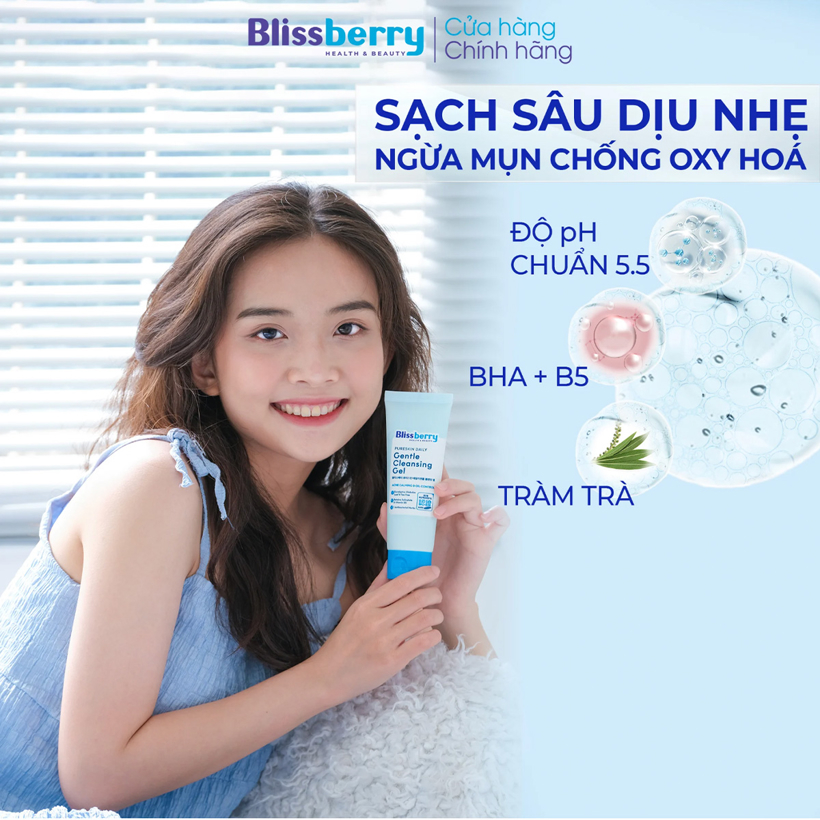 Sữa rửa mặt Blissberry BHA dịu nhẹ sạch sâu giảm mụn 100ml