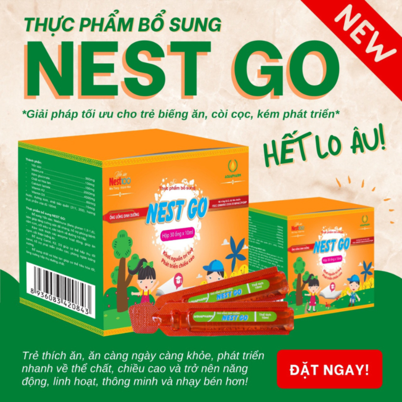Ống Yến  giúp trẻ ăn ngon, tăng cường miễn dịc h Nest Go (Hộp 30 ống)