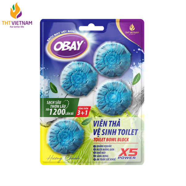 Viên thả vệ sinh Toilet Obay – Hương chanh, 200g/vỉ 