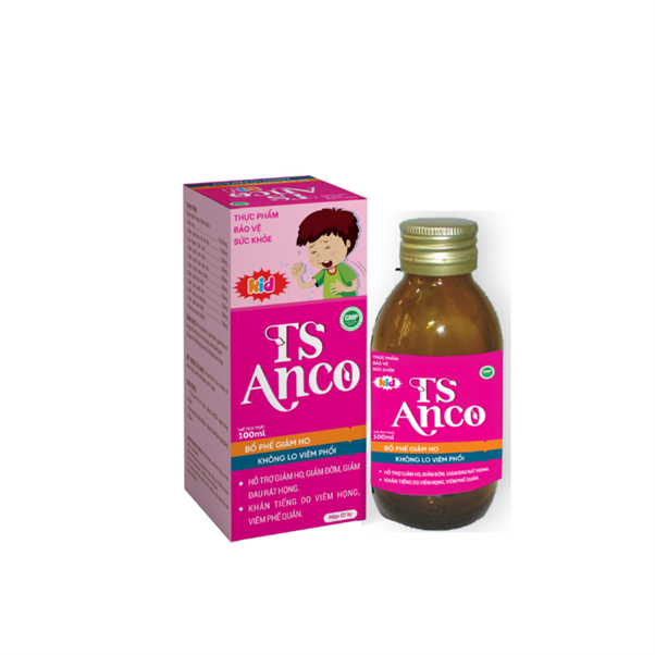 Siro TS Anco Kid hỗ trợ giảm ho, đờm, đau rát họng và khản tiếng 