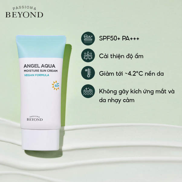 Kem chống nắng dưỡng ẩm làm dịu Thuần chay BEYOND Angel Aqua Moisture Sun Cream 50ml                